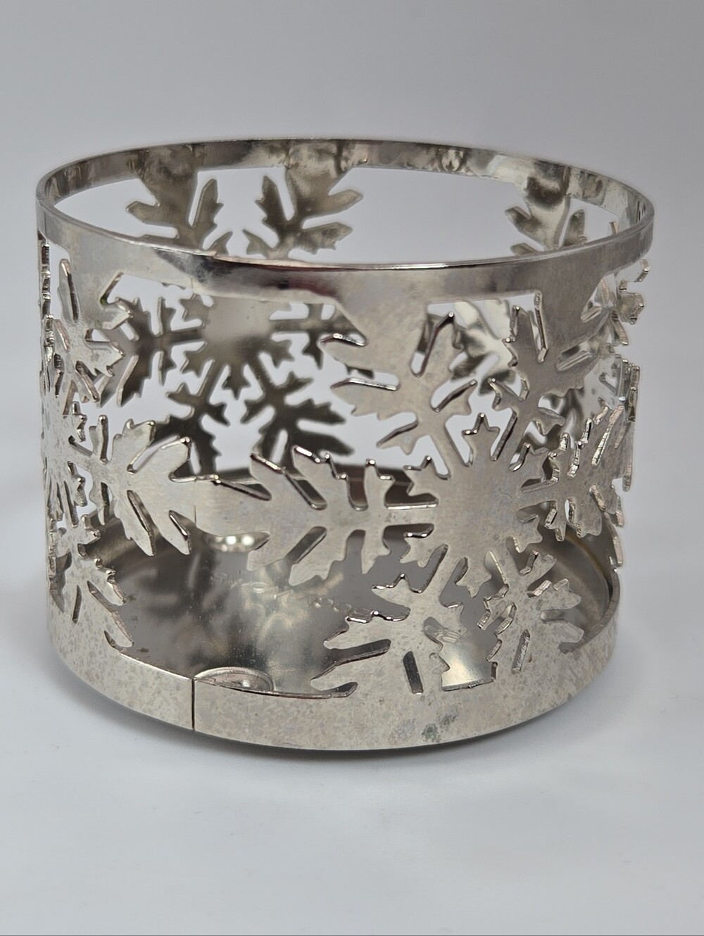 Bath & Body Works Snowflake Candle Holder Silver Metal Slatkin & Co Votive